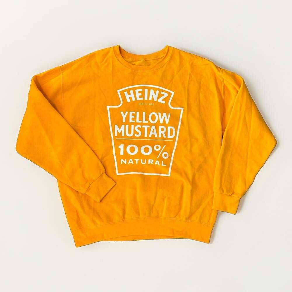 Heinz Yellow Mustard Sweatshirt Funny Gag Gift Halloween Costume Adult XL